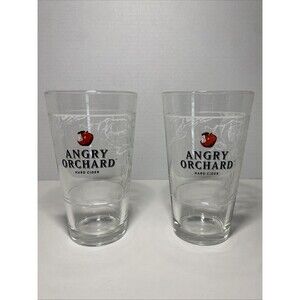 LOT OF 2 Angry Orchard Hard Cider 16 oz Craft Beer Pint Glass